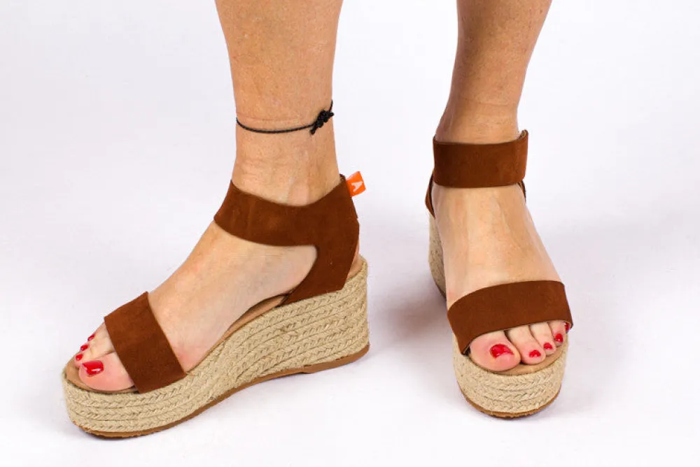 Abarca Shoes Alpargatas Con Cuñas^Alpargatas Cuna Piel Mallorca Marron 268