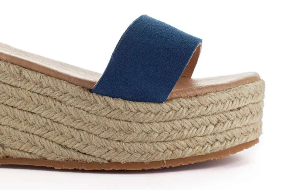 Abarca Shoes Alpargatas De Verano^Alpargatas Cuna Piel Mallorca Azul Jeans 164