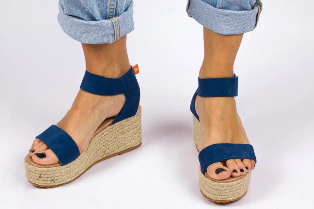 Abarca Shoes Alpargatas De Verano^Alpargatas Cuna Piel Mallorca Azul Jeans 164