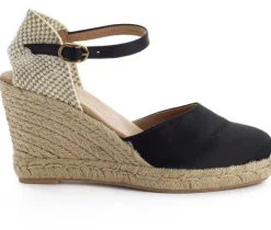 Abarca Shoes Alpargatas Con Cuñas^Alpargatas Cuna Raso Radel Negro