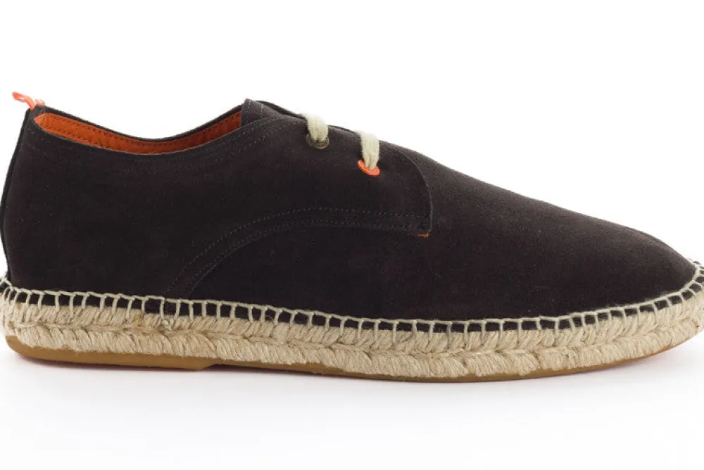 Abarca Shoes Alpargatas Con Cordones^Blucher Piel Antracita 852