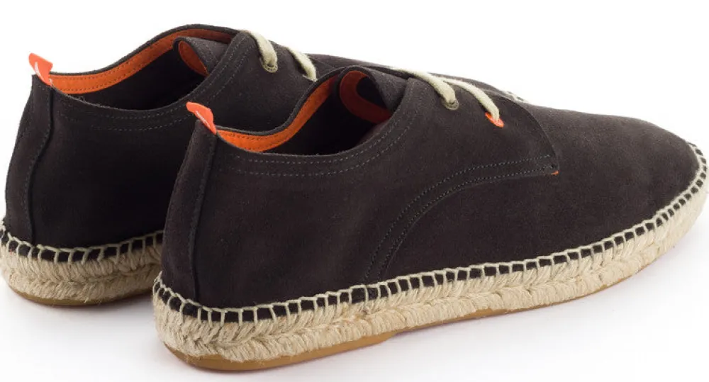 Abarca Shoes Alpargatas De Verano^Blucher Piel Antracita 852
