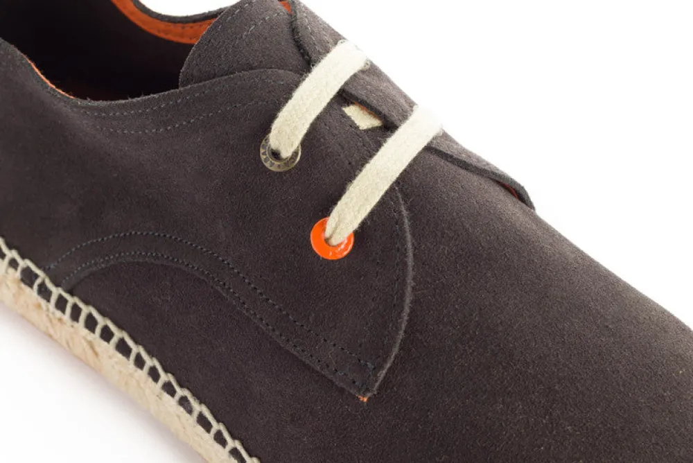 Abarca Shoes Alpargatas De Verano^Blucher Piel Antracita 852