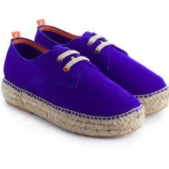 Abarca Shoes Alpargatas Con Cordones^Blucher Piel Azul Klein