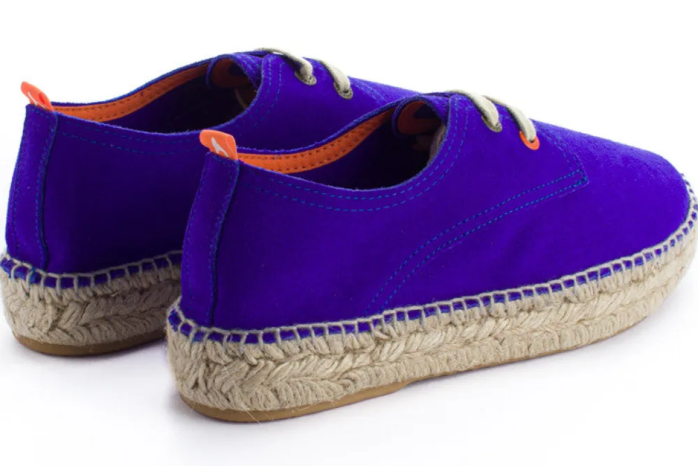 Abarca Shoes Alpargatas Con Cordones^Blucher Piel Azul Klein