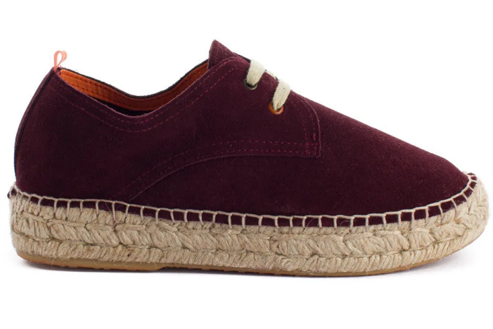 Abarca Shoes Alpargatas Con Cordones^Blucher Piel Berenjena