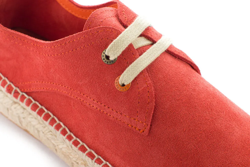 Abarca Shoes Alpargatas Con Cordones^Blucher Piel Coral