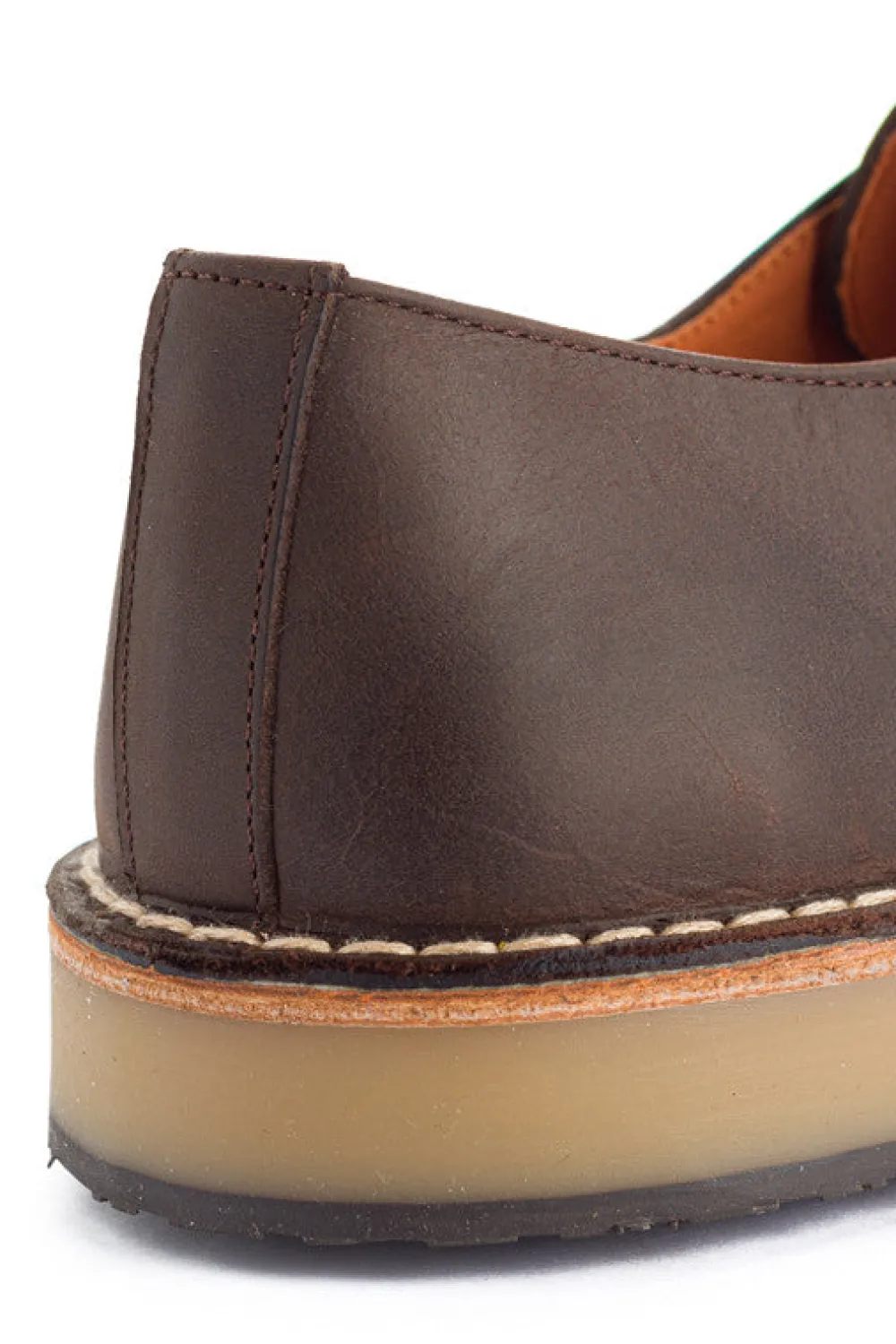 Abarca Shoes Zapatos De Piel^Blucher Piel Encerada Cafe