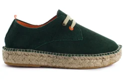 Abarca Shoes Alpargatas Con Cordones^Blucher Piel Esmeralda