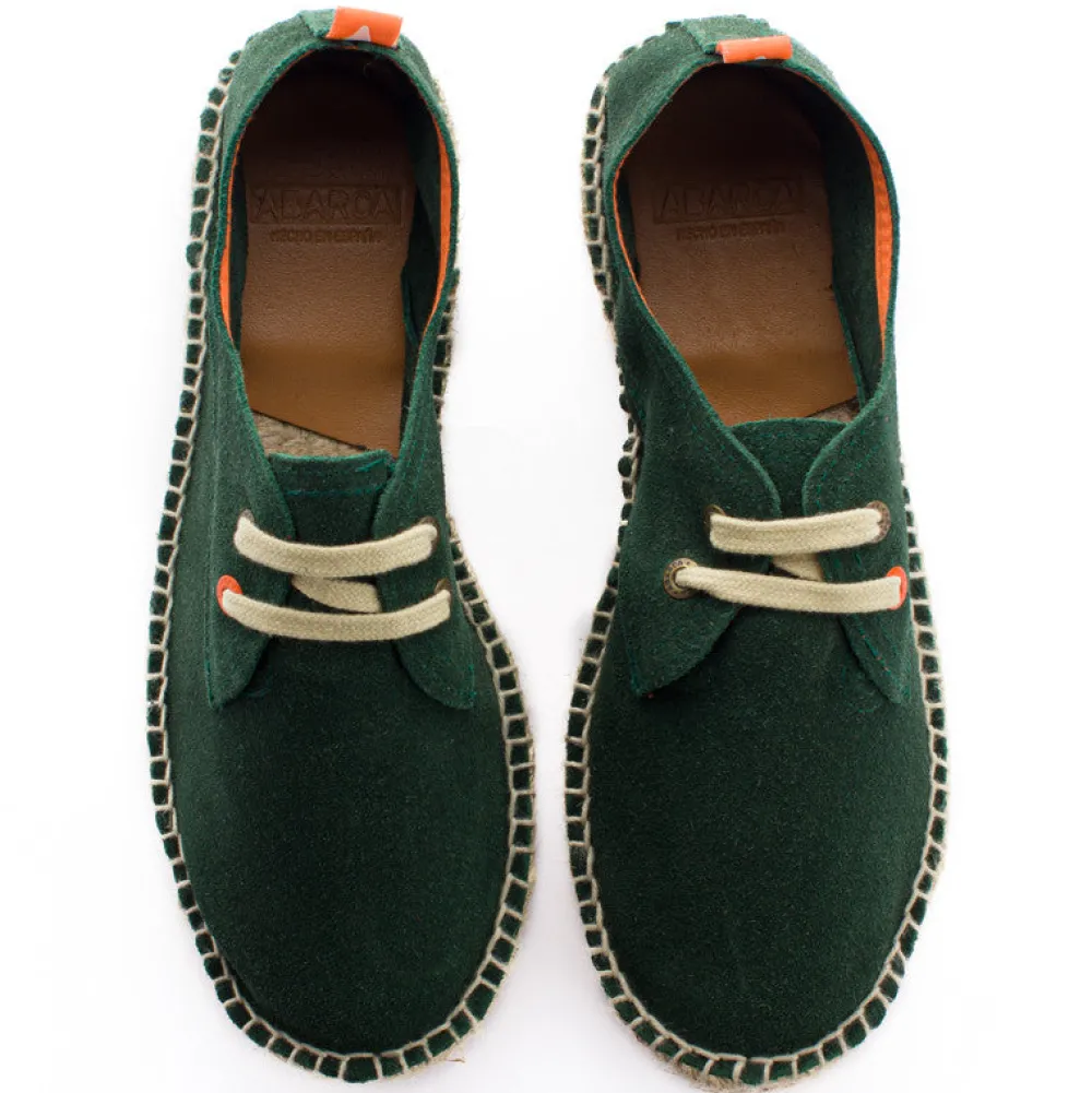 Abarca Shoes Alpargatas Con Cordones^Blucher Piel Esmeralda