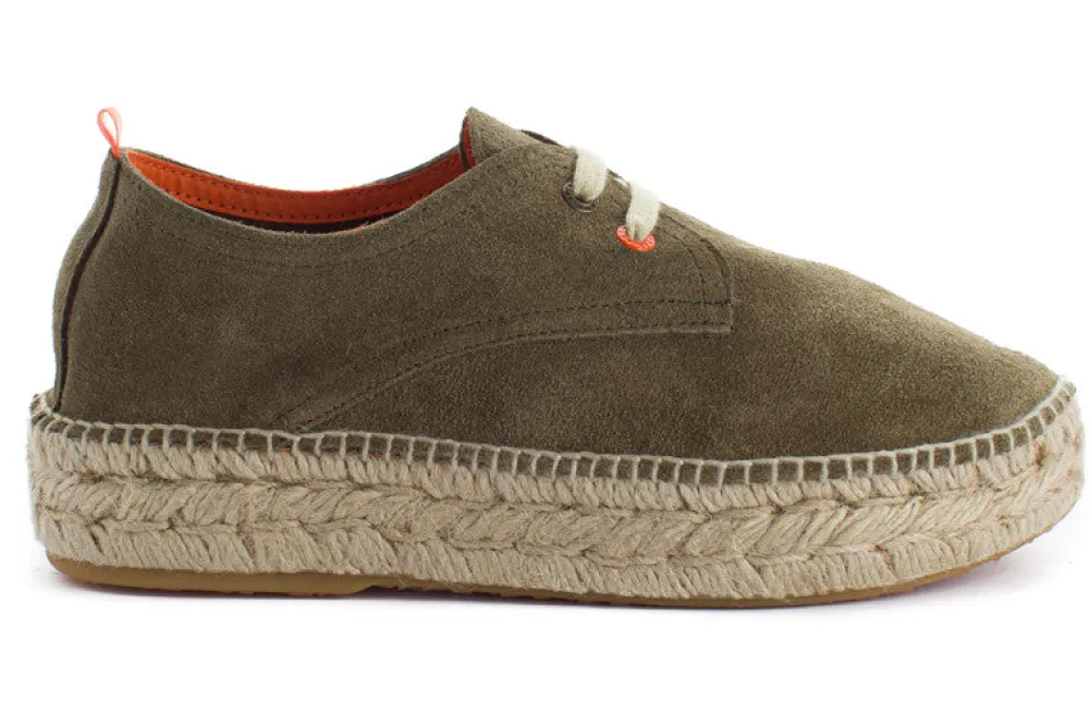 Abarca Shoes Alpargatas Con Cordones^Blucher Piel Kaki