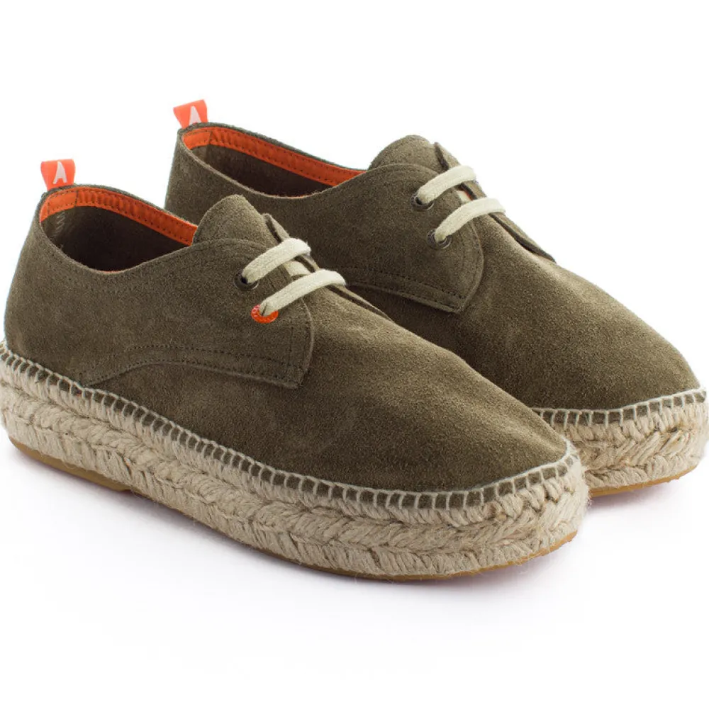 Abarca Shoes Alpargatas Con Cordones^Blucher Piel Kaki