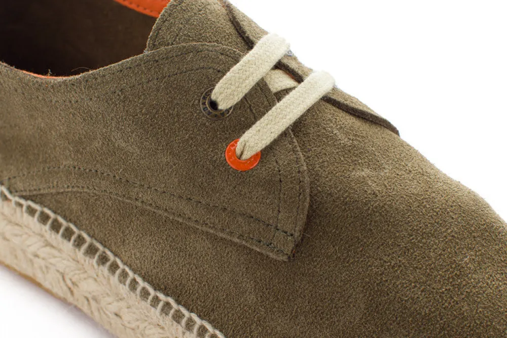 Abarca Shoes Alpargatas Con Cordones^Blucher Piel Kaki