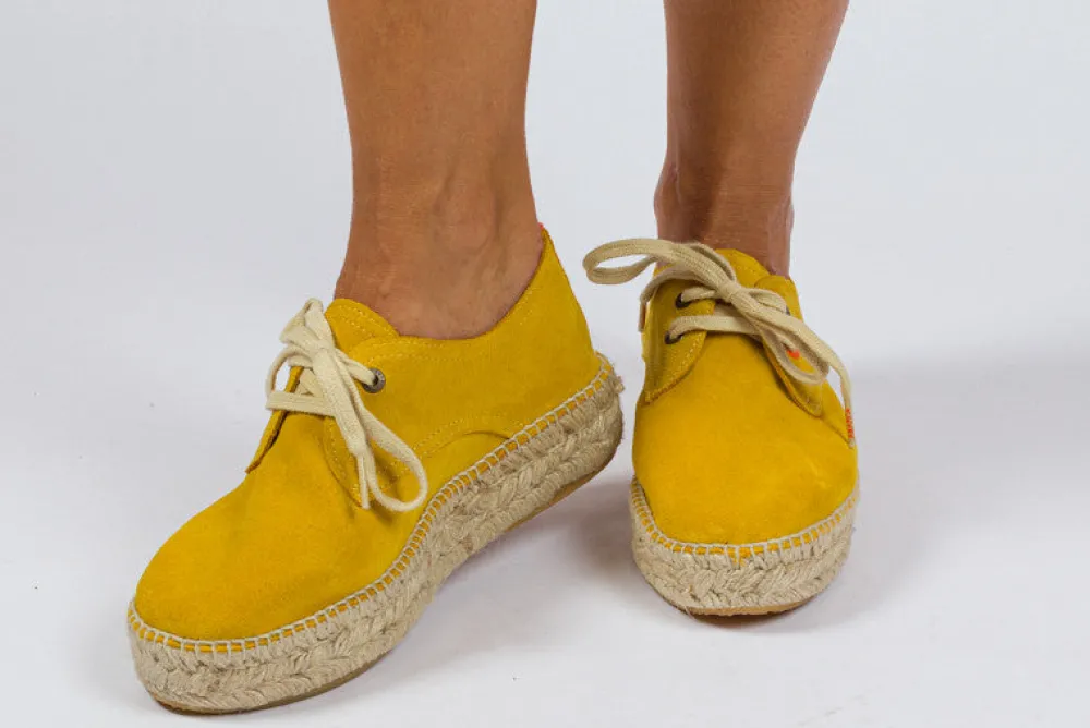 Abarca Shoes Alpargatas Con Cordones^Blucher Piel Limon