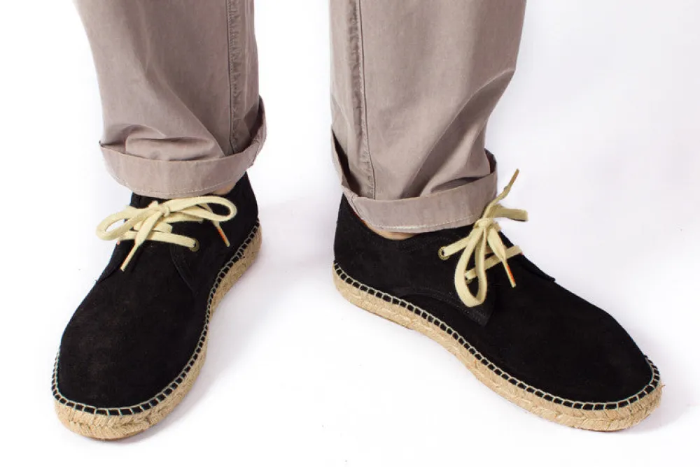 Abarca Shoes Alpargatas Con Cordones^Blucher Piel Negro