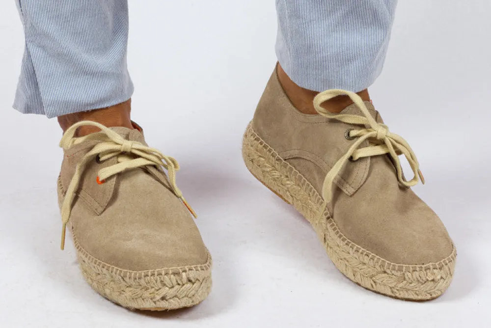 Abarca Shoes Alpargatas Con Cordones^Blucher Piel Piedra