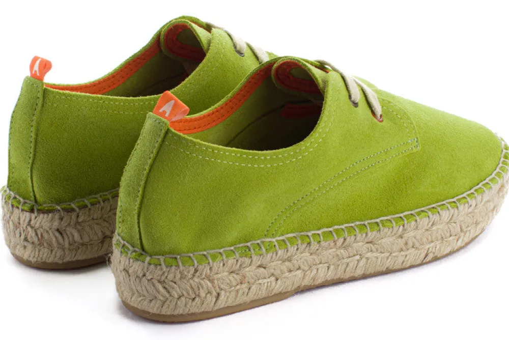 Abarca Shoes Alpargatas Con Cordones^Blucher Piel Pistacho