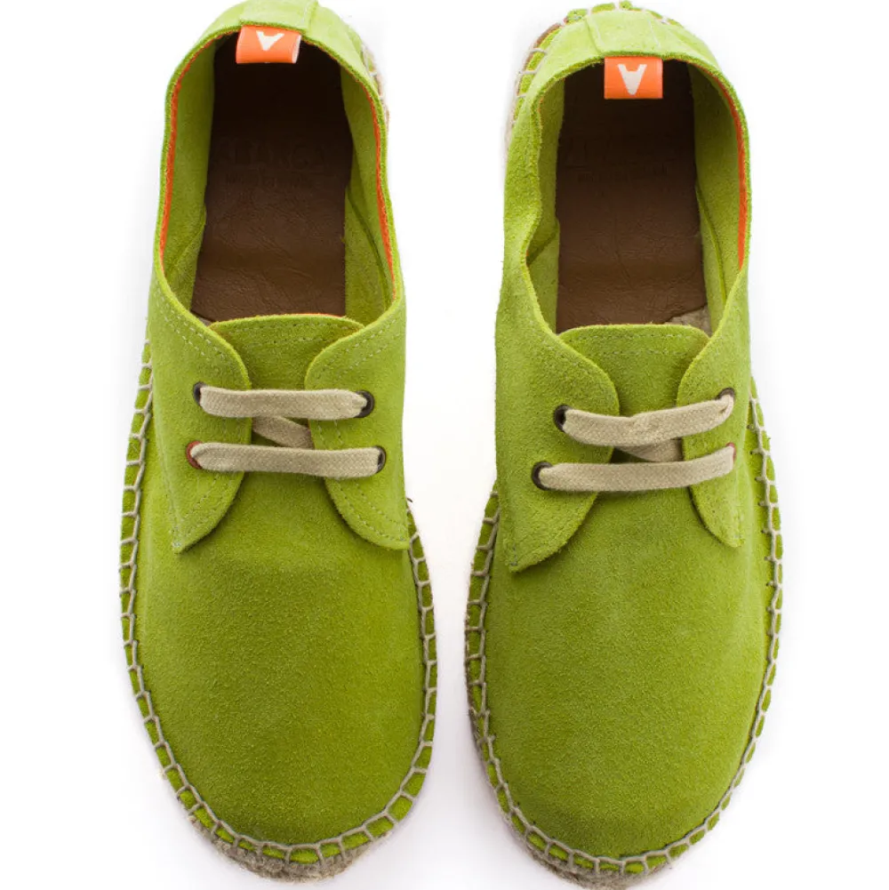 Abarca Shoes Alpargatas Con Cordones^Blucher Piel Pistacho