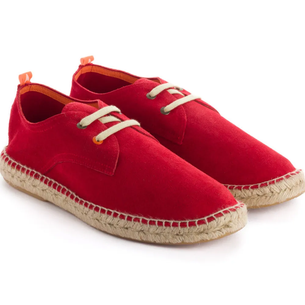 Abarca Shoes Alpargatas Blucher^Blucher Piel Rojo