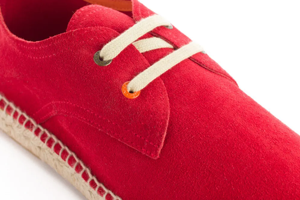 Abarca Shoes Alpargatas Blucher^Blucher Piel Rojo