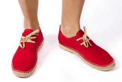 Abarca Shoes Alpargatas Blucher^Blucher Piel Rojo