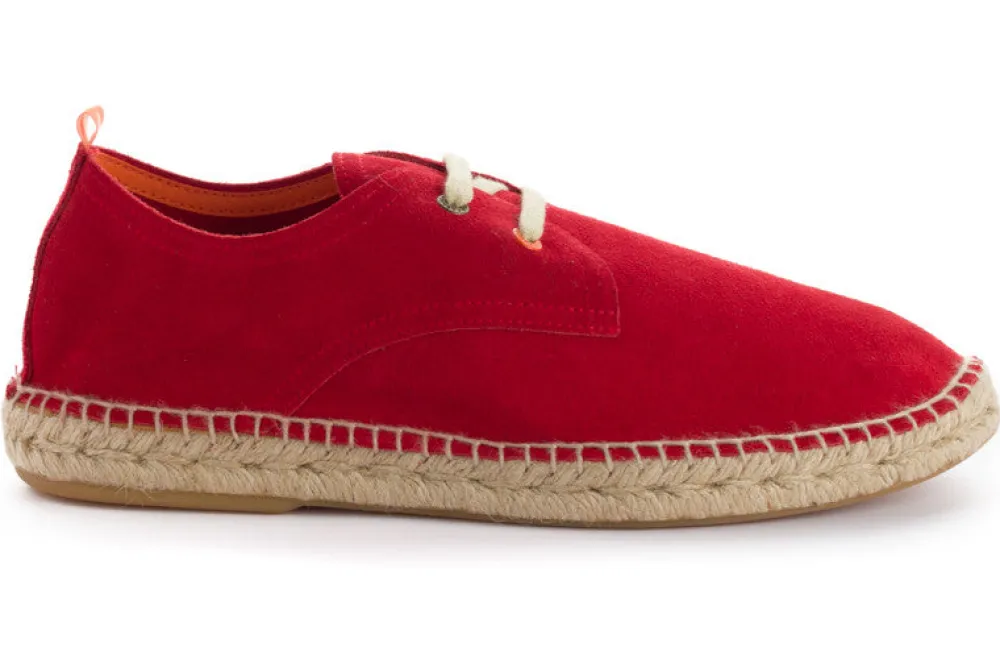 Abarca Shoes Alpargatas De Verano^Blucher Piel Rojo