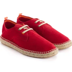 Abarca Shoes Alpargatas De Verano^Blucher Piel Rojo