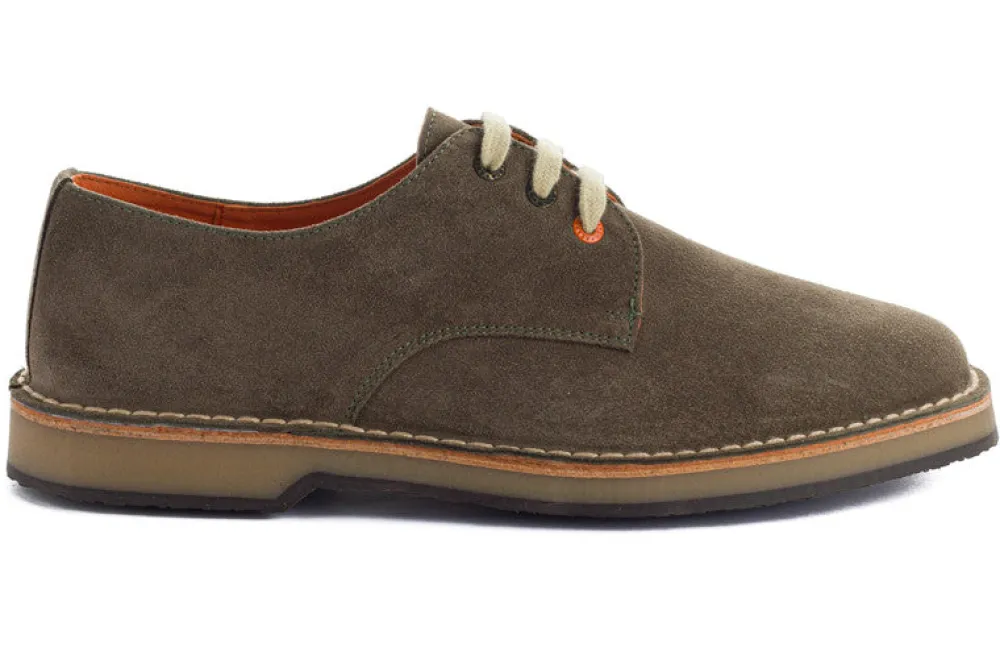 Abarca Shoes Zapatos De Piel^Blucher Piel Serraje Gris Verde