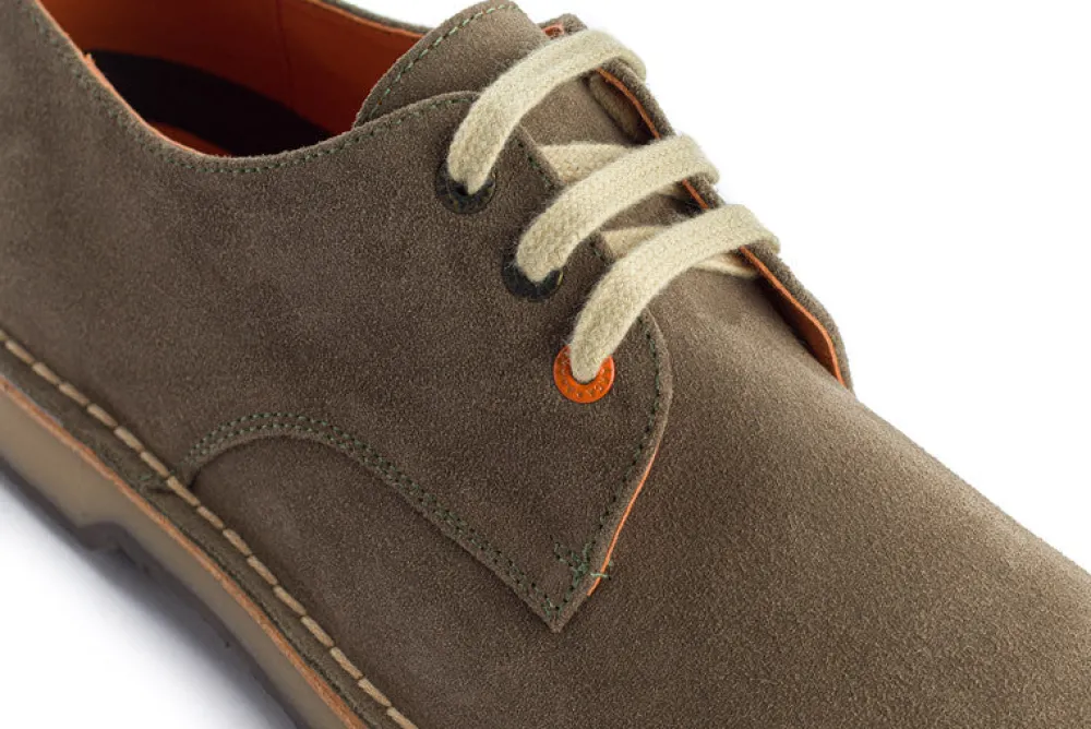 Abarca Shoes Zapatos De Piel^Blucher Piel Serraje Gris Verde