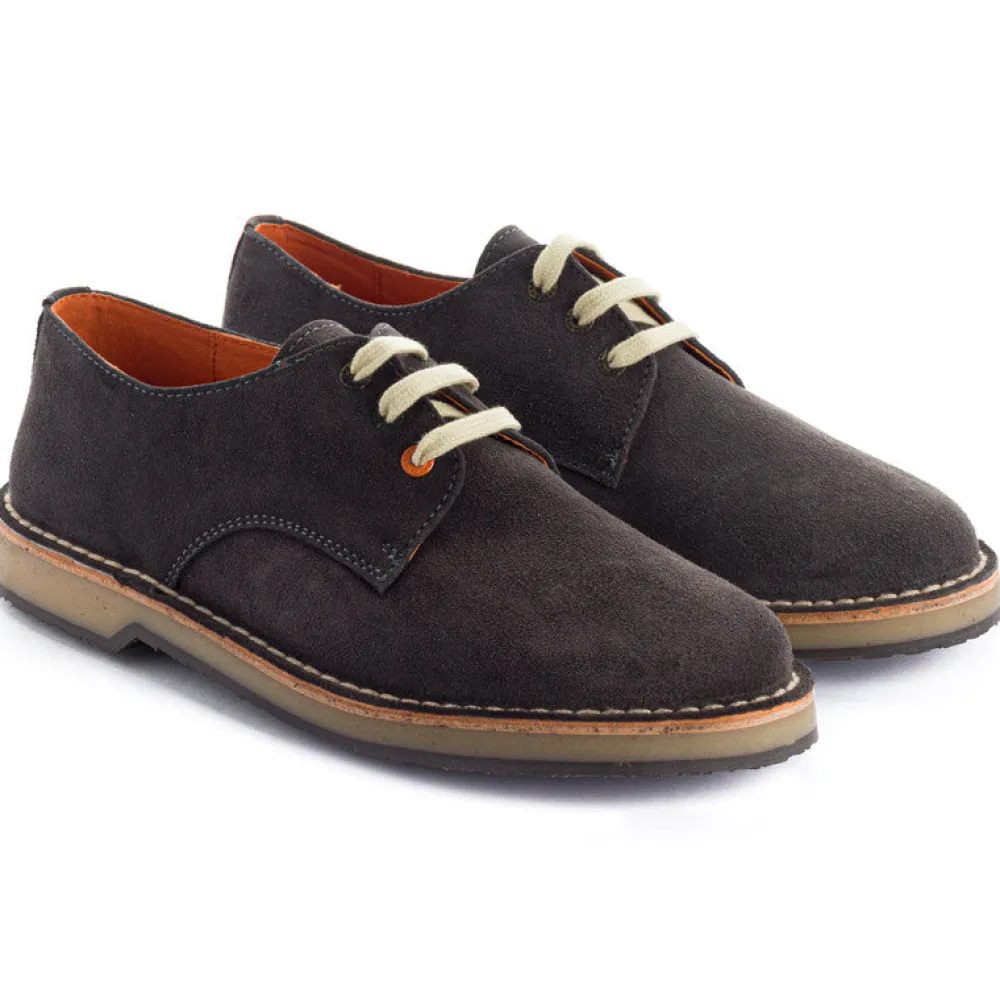 Abarca Shoes Zapatos Blucher^Blucher Piel Serraje Gris