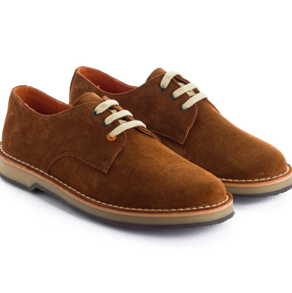 Abarca Shoes Zapatos Blucher^Blucher Piel Serraje Marron