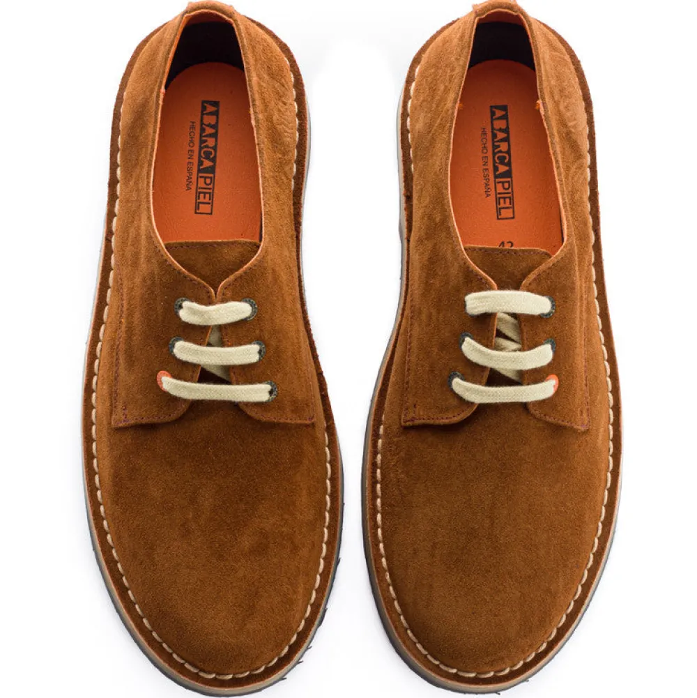 Abarca Shoes Zapatos Blucher^Blucher Piel Serraje Marron