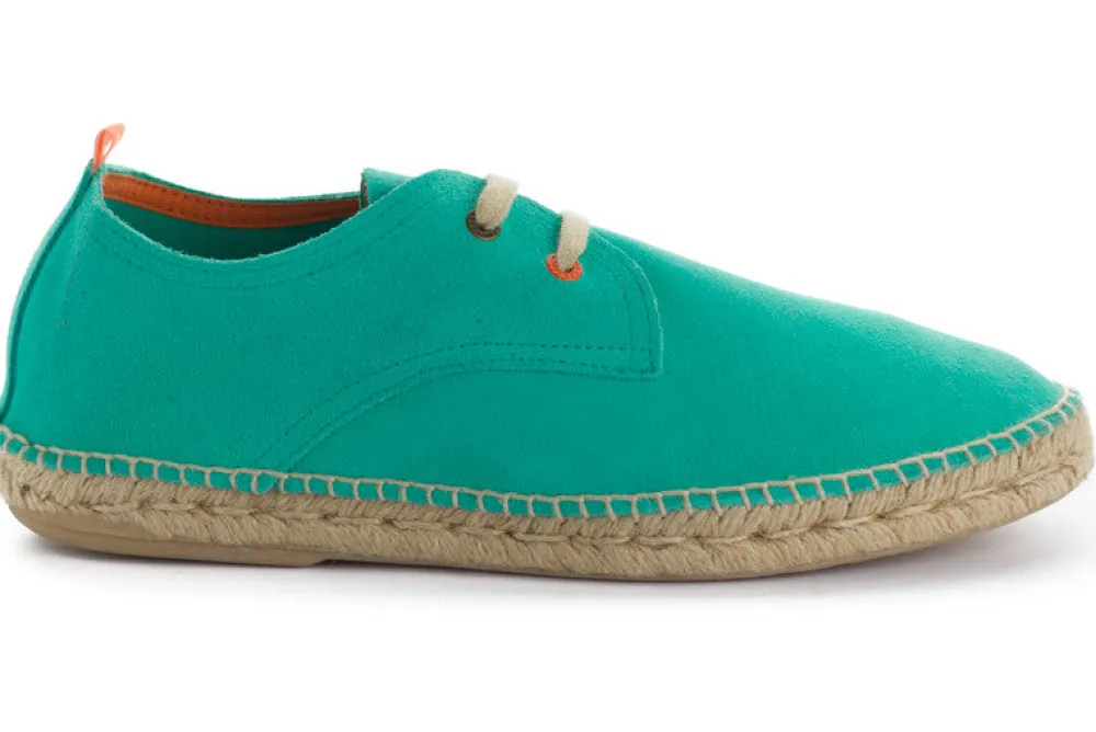 Abarca Shoes Alpargatas Blucher^Blucher Piel Turquesa