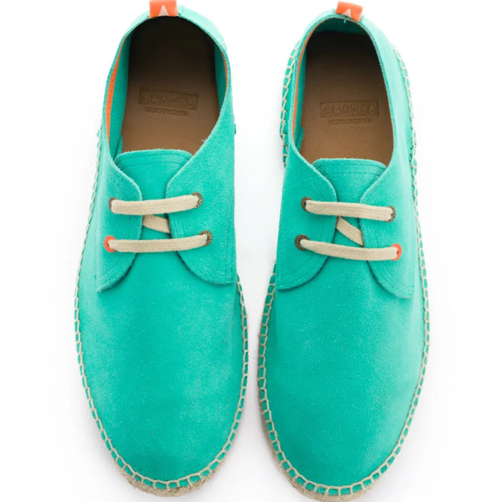 Abarca Shoes Alpargatas De Verano^Blucher Piel Turquesa
