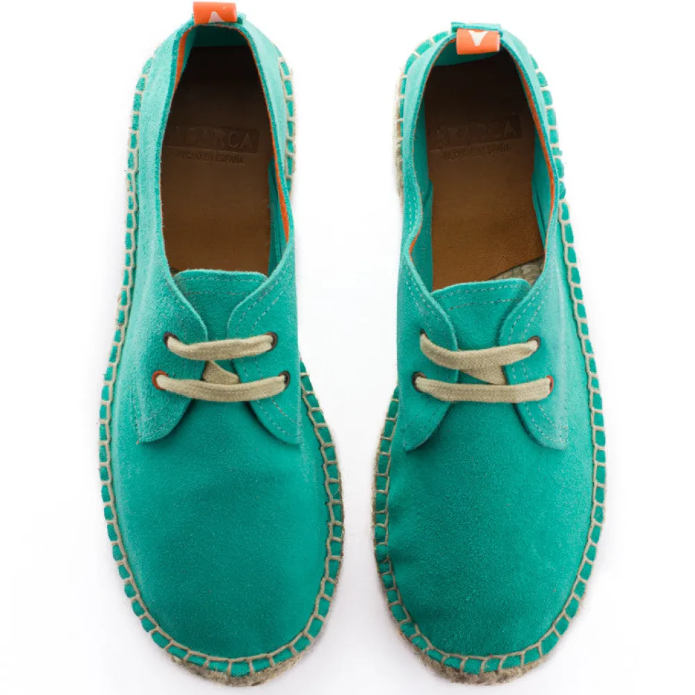 Abarca Shoes Alpargatas Con Cordones^Blucher Piel Turquesa