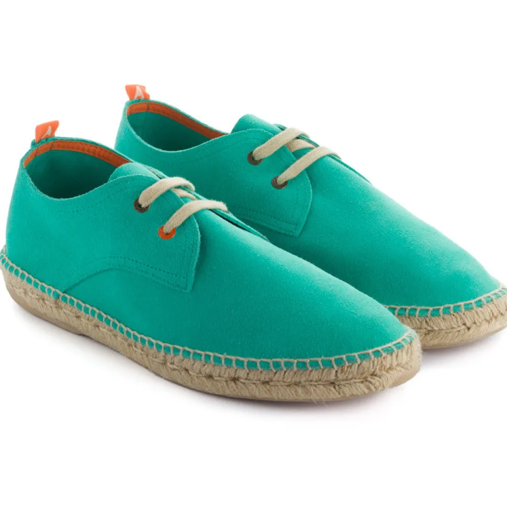 Abarca Shoes Alpargatas Con Cordones^Blucher Piel Turquesa