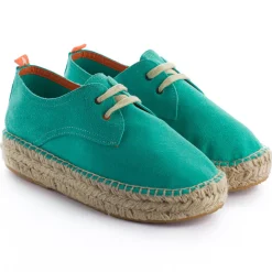 Abarca Shoes Alpargatas De Verano^Blucher Piel Turquesa