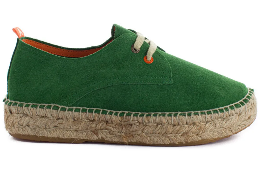 Abarca Shoes Alpargatas Con Cordones^Blucher Piel Verde