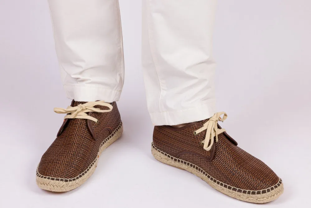 Abarca Shoes Alpargatas Blucher^Blucher Rafia Marron