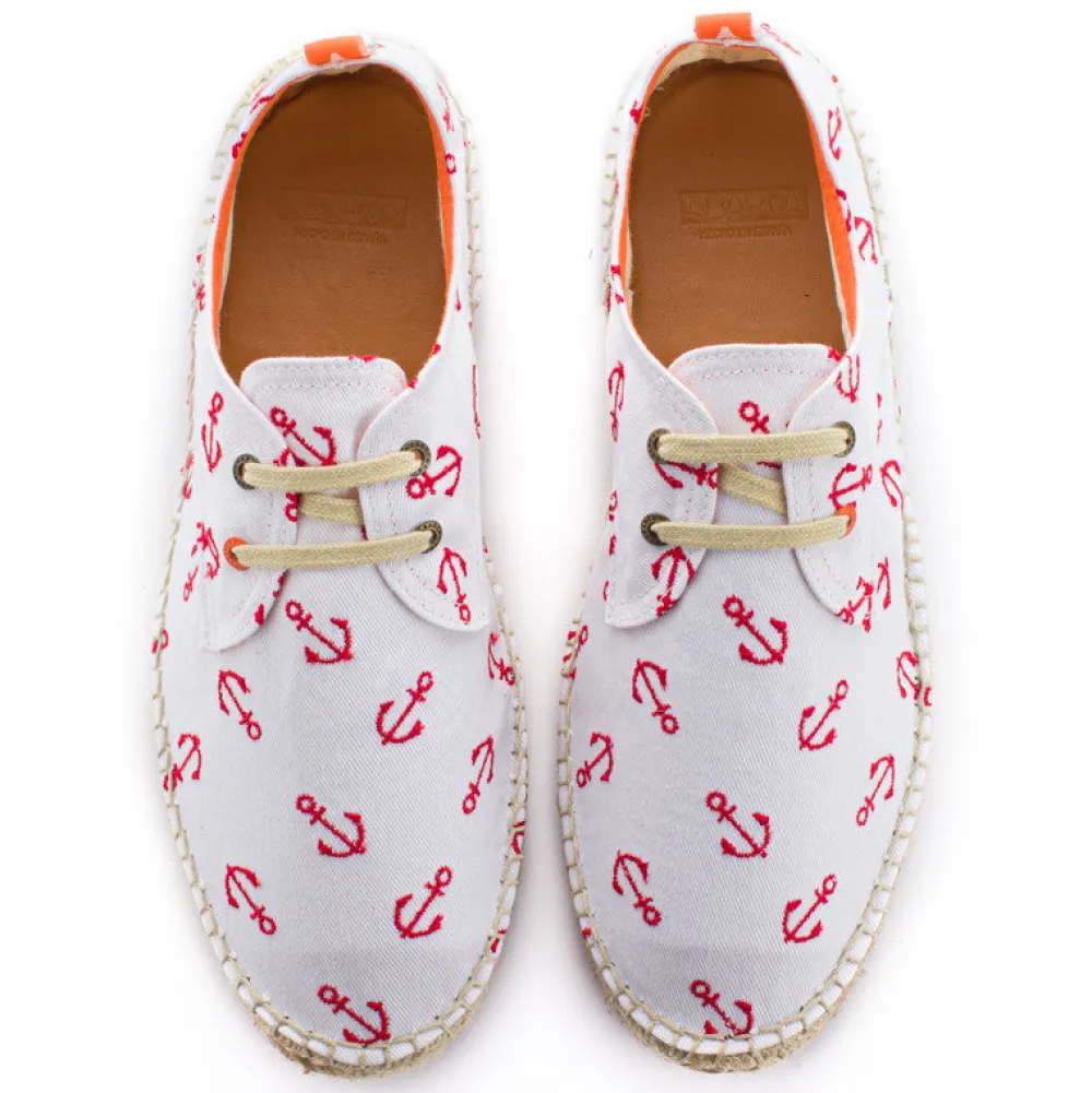 Abarca Shoes Alpargatas De Verano^Blucher Terra Anclas Blanco