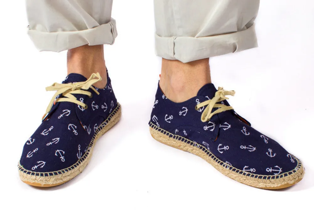 Abarca Shoes Alpargatas De Verano^Blucher Terra Anclas Marino