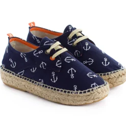 Abarca Shoes Alpargatas Con Cordones^Blucher Terra Anclas Marino