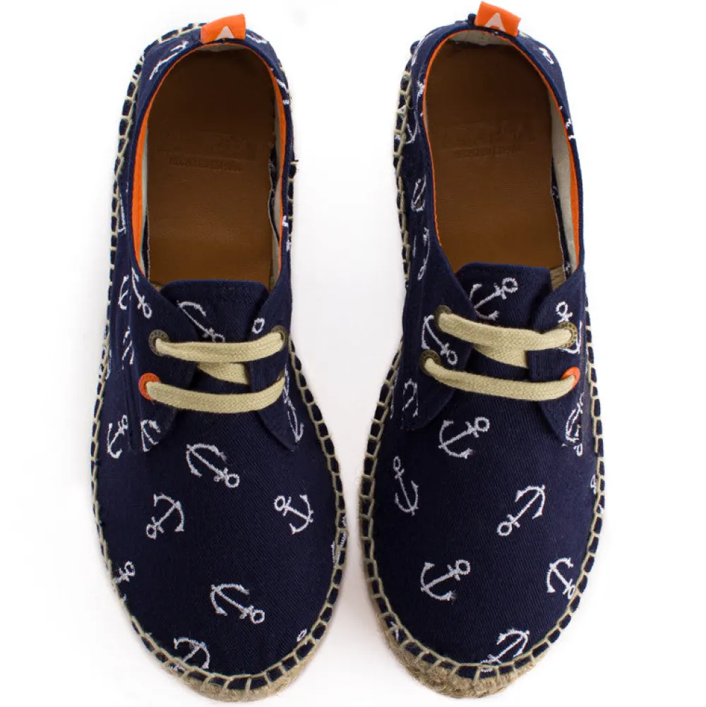 Abarca Shoes Alpargatas Con Cordones^Blucher Terra Anclas Marino