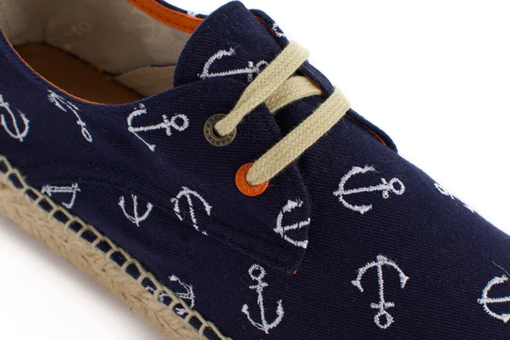 Abarca Shoes Alpargatas Con Cordones^Blucher Terra Anclas Marino