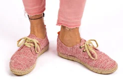 Abarca Shoes Alpargatas Con Cordones^Blucher Terra Casa Blanca Rojo