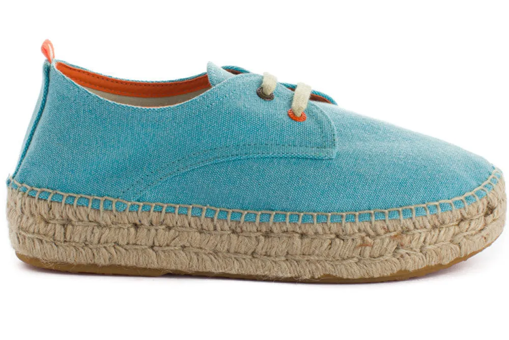 Abarca Shoes Alpargatas Con Cordones^Blucher Terra Celeste