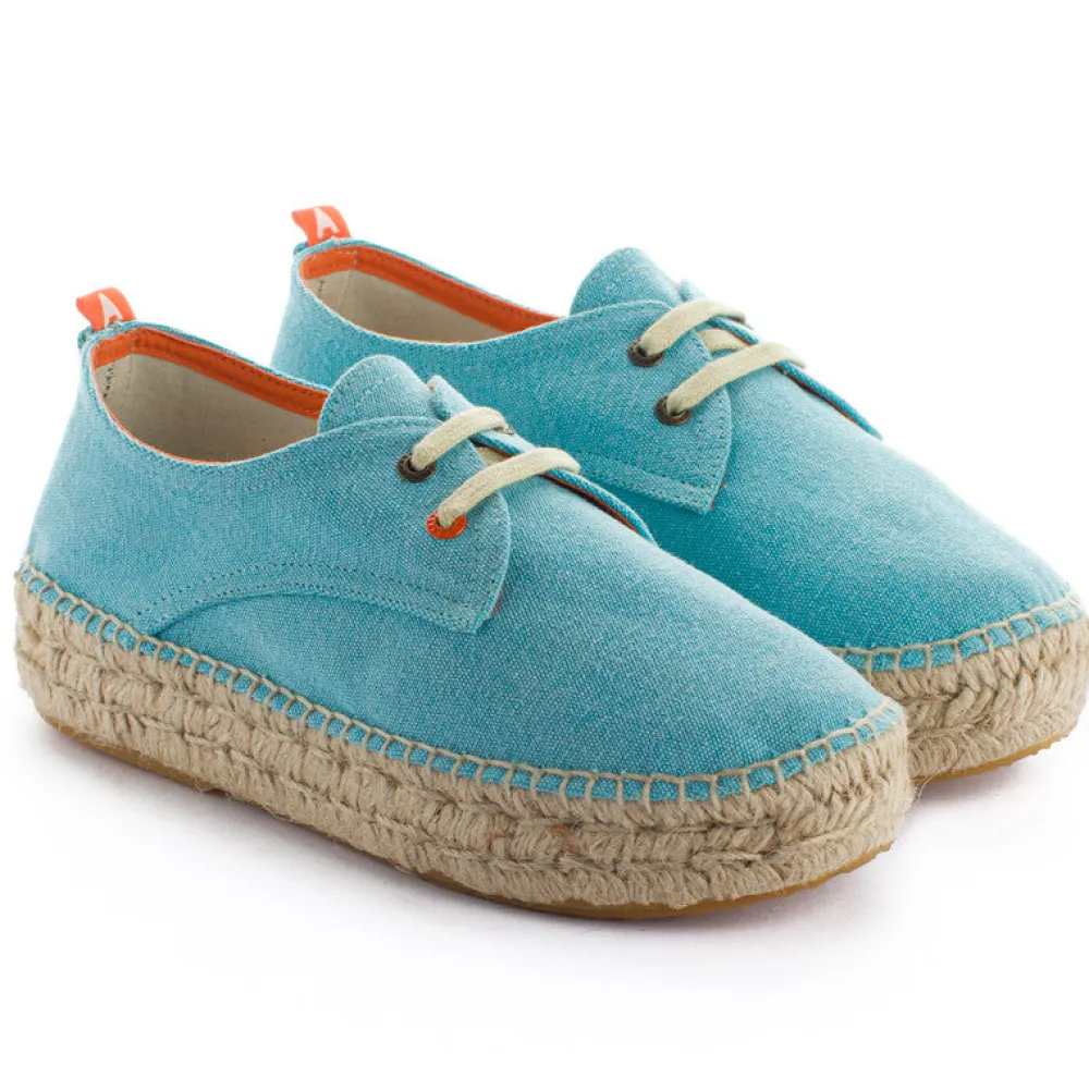 Abarca Shoes Alpargatas Con Cordones^Blucher Terra Celeste