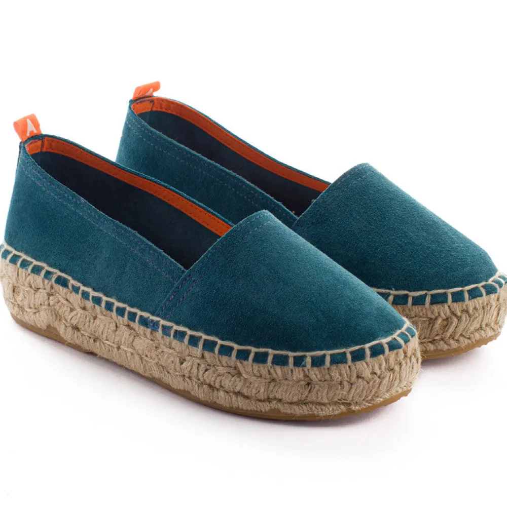 Abarca Shoes Alpargatas Yute^Camping Piel Aguamar