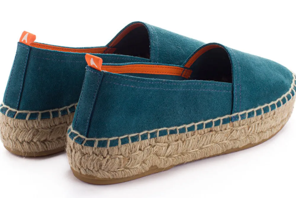 Abarca Shoes Alpargatas De Verano^Camping Piel Aguamar
