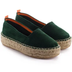 Abarca Shoes Alpargatas Yute^Camping Piel Esmeralda